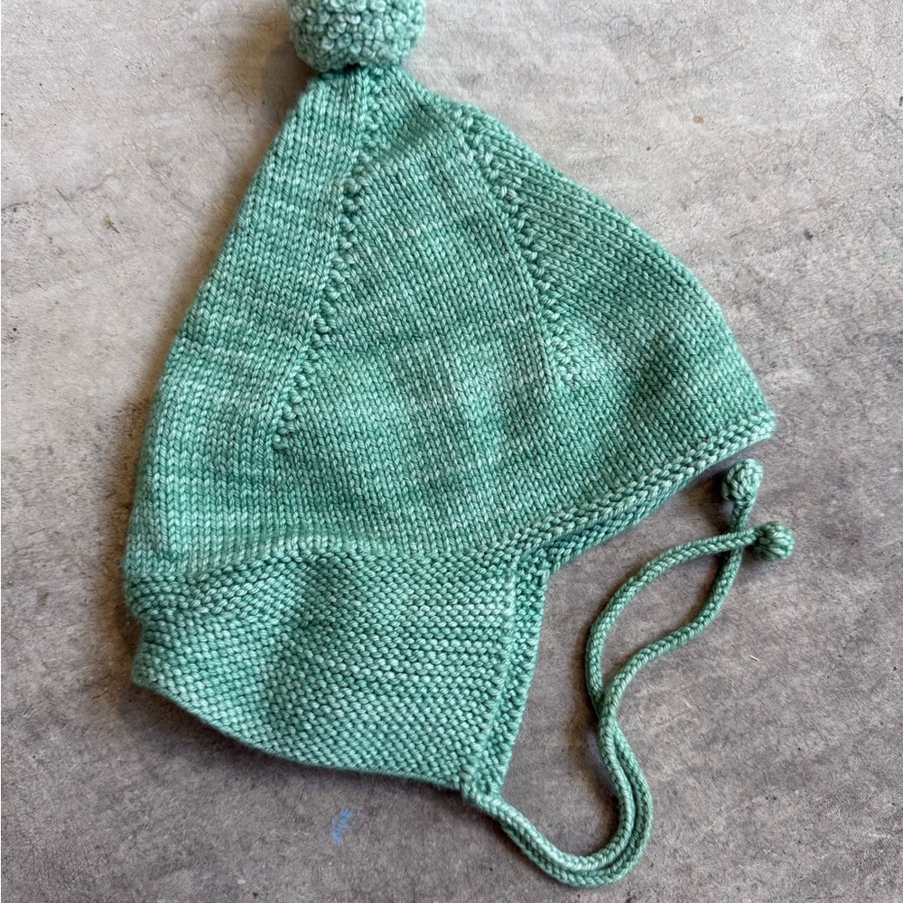 Misha and Puff Green Knit Kids Hat